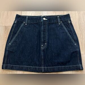 Etica Trendy Sheldon Trouser  Mini Skirt Dark Blue Denim Size 27 New With Tag